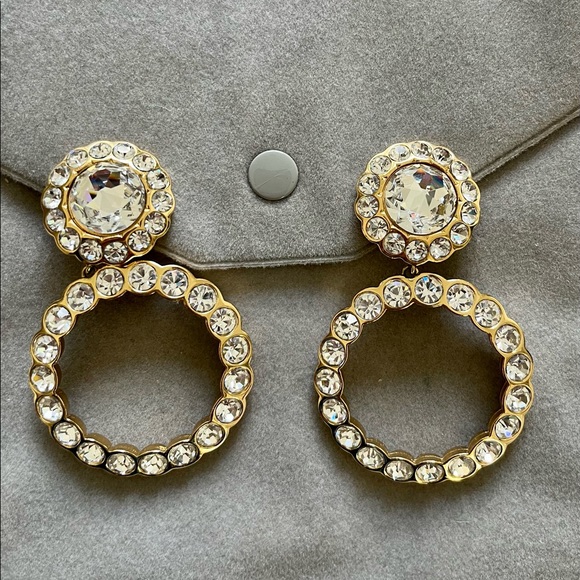 Dior Jewelry - Christian Dior huge door knocker rhinestone earrings. 80’s